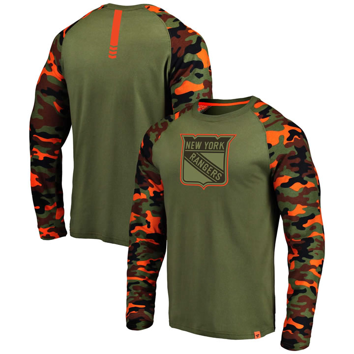 New York Rangers Fanatics Branded OliveCamo Recon Long Sleeve Raglan T-Shirt,We sell and wholesale New York Rangers Fanatics Branded OliveCamo Recon Long Sleeve Raglan T-Shirt on line form chian!
